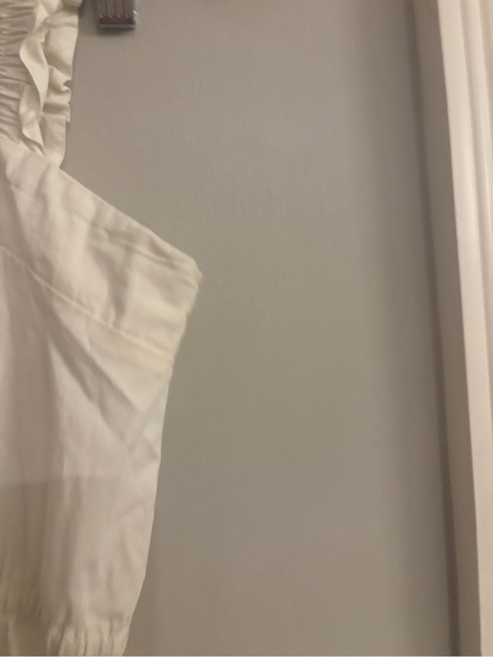 Spartina 449 Cream Ruffle-Strap Smocked Peplum Camisole - Picture 4 of 5